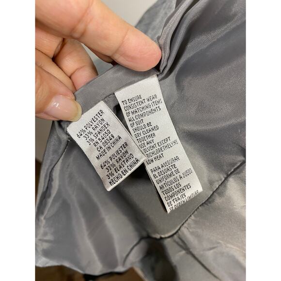 Jones New York Suit Gray with Ghost Stripes One Button Blazer Jacket Size 4 - Picture 6 of 9